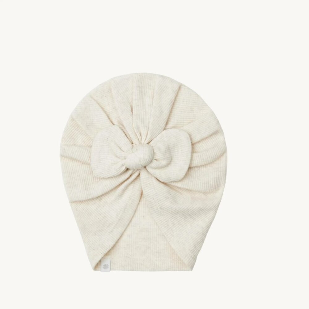 Baby ribbed bow hat, 100% organic cotton - Picture 1 of 1